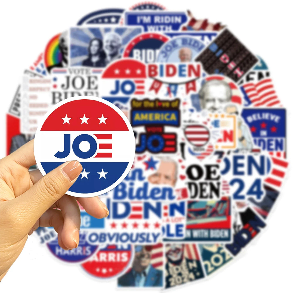 50pcs Cartoon Funny Joe Biden Harris Stickers Decals DIY Graffiti Toys For Laptop Guitar Luggage Skateboard Kids Sticker (ONLINE ORDER ONLY)