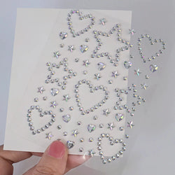 1pc Star-Shaped Rhinestone Sticker Sparkling Acrylic Rhinestone Face Decals Butterfly & Floral Designs for Party/Stage/Festivals (ONLINE ORDER ONLY)