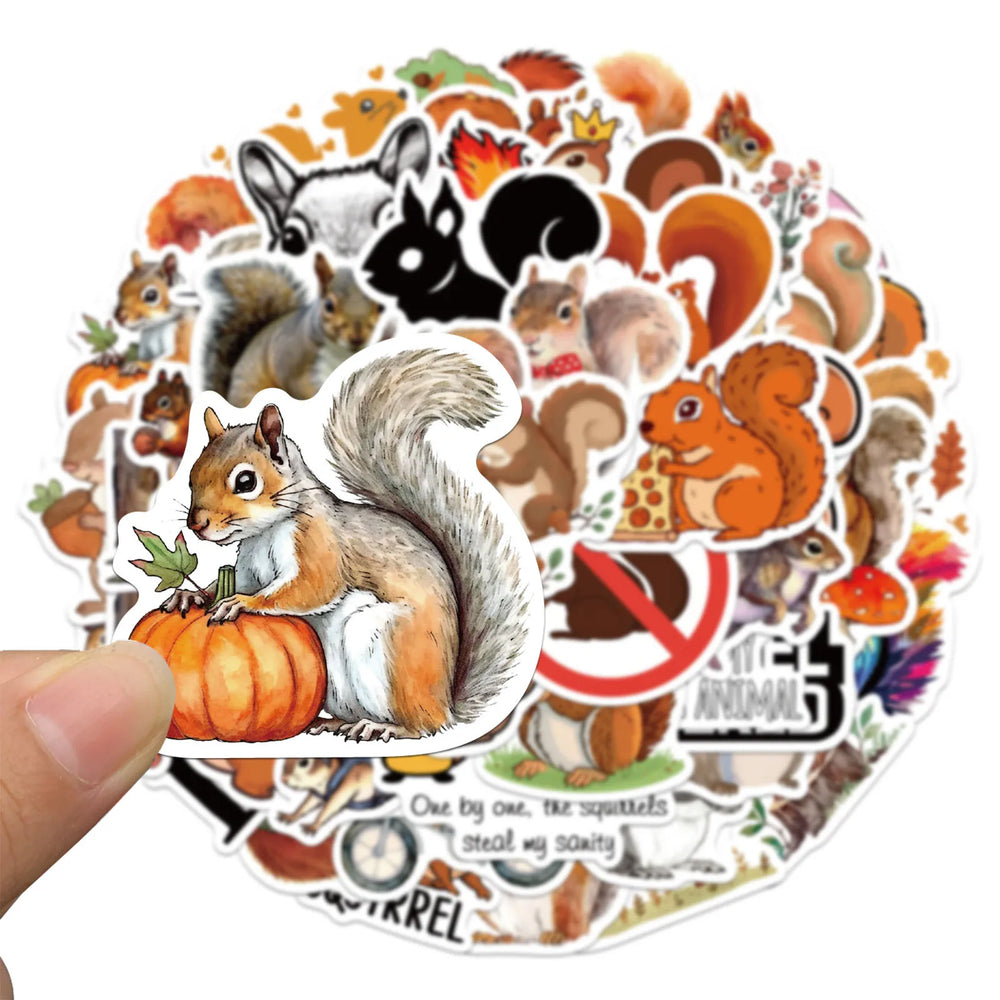 Cute Animal Stickers Squirrel Cartoon for Kids Toys Fridge Laptop Phone Car Skateboard Decoration (Online Order Only)