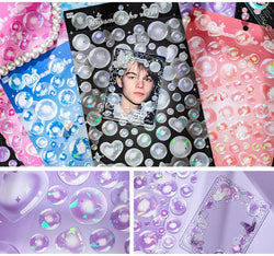 1PCS Kawaii Laser Bubbles Decorative Stickers Diary Idol Photocards DIY Craft Stickers Scrapbooking Stickers Confetti Sticker (Online Order Only)
