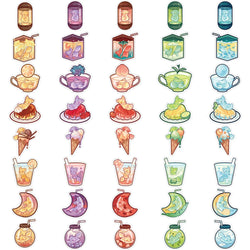 10/20/40pcs Cute Animal Fox Drink Combo Sticker Packs (Online Order Only)