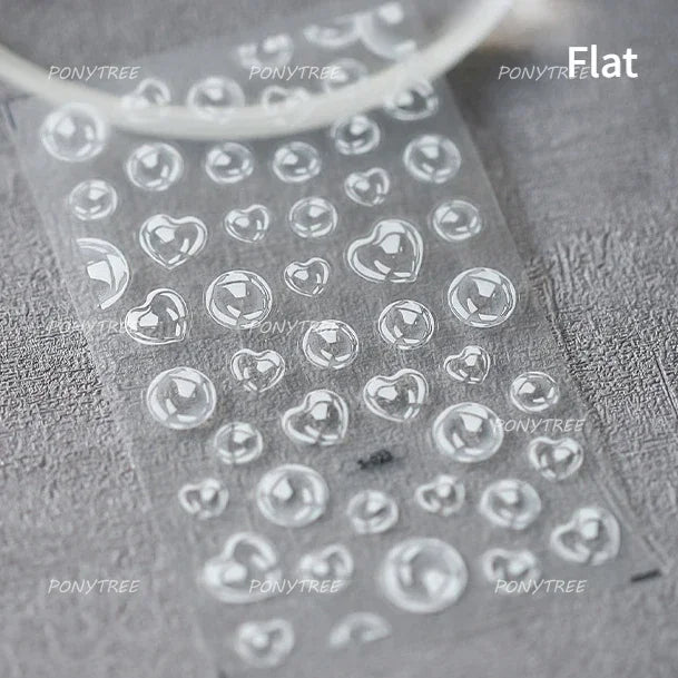 Colorful Bubbles Star Shiny Dreamy Glass Shards Flat 5D Soft Embossed Relief Self Adhesive Nail Art Sticker Chic Manicure Decal (ONLINE ORDER ONLY)
