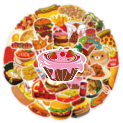 10/30/50pcs Delicious Food and Drink Sticker Packs (Online Order Only)