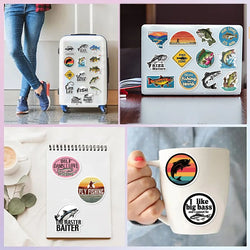 50PCS Cute Fish Animals Graffiti Stickers Skateboard Phone Laptop Waterproof Cool Cartoon DIY Sticker Decals Toy (Online Order Only)