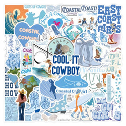 55pcs Coastal Cowgirl Stickers for Laptop, Phone, Water Bottle, Suitcase, Stationery, Refrigerator Decor (ONLINE ORDER ONLY)