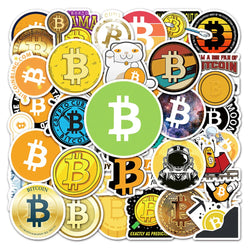 Bitcoin BTC Stickers Pack: Laptop, Skateboard, Phone, Luggage, DIY Decals (Online Order Only)