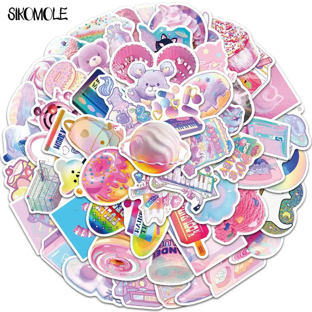 Cartoon Kawaii Stickers Pack - DIY Skateboard Luggage Graffiti Decals (Online Order Only)