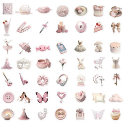 10/30/50PCS Kawaii Pink Ballet PVC Sticker Aesthetic Korean Stationery Decoration Scrapbooking School Supplies for Kids (ONLINE ORDER ONLY)