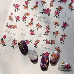 Peony Paeonia Lactiflora Rich Glory Flower Butterfly Ancient Fan Tassels Caved Window Adhesive Nail Art Sticker Manicure Decals (ONLINE ORDER ONLY)