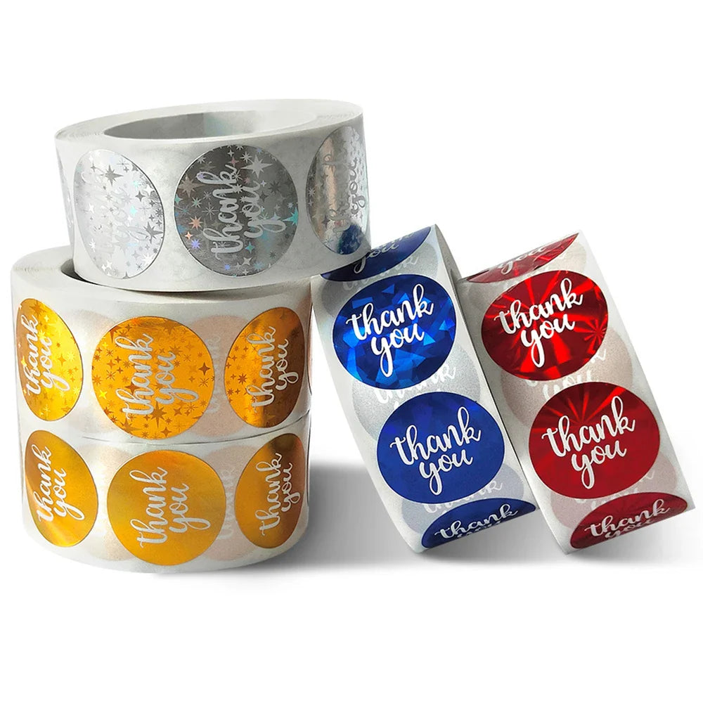 100-500pcs Color Thank You Stickers Bake Decoration Sticker Wedding Birthday Party Gift Wrapper Sealing Labels (ONLINE ORDER ONLY)