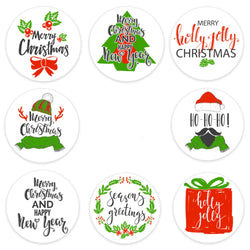 100-500pcs Christmas Gift Decorative Stickers 1 Inch Round Thank You Labels Handmade Candy Biscuits Packaging Christmas Sticker (ONLINE ORDER ONLY)