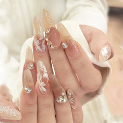 10 Rolls White Flower Petal Butterfly Design Nail Foil Transfer Stickers Glossy Glitter Nail Art Supplies for Women & Girls DIY* (ONLINE ORDER ONLY)