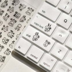 Worker's Speech Chinese Characters Abstract Comics Vivid Patterns Adhesive Nail Art Stickers Satirical Writing Manicure Decals (Online Order Only)