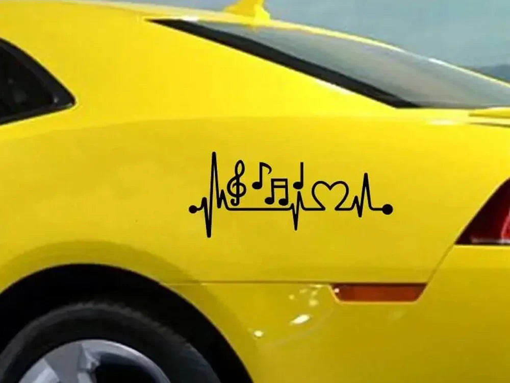 Heartbeat Music  Stickers， Car Styling Decoration Car Accessories Waterproof Vinyl Decal (ONLINE ORDER ONLY)