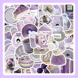Purple Cute Stickers Aesthetic Cartoon Decals for Skateboard Phone Laptop Guitar DIY Kids (Online Order Only)