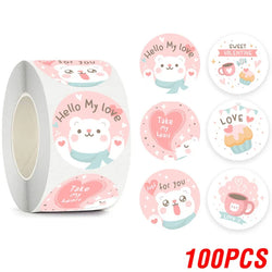100-500pcs Kawaii Children Reward Stickers Creative School Supplies Cute Animal Encourage Sticker 2.5cm Circle Kids Toy Stickers (Online Order Only)
