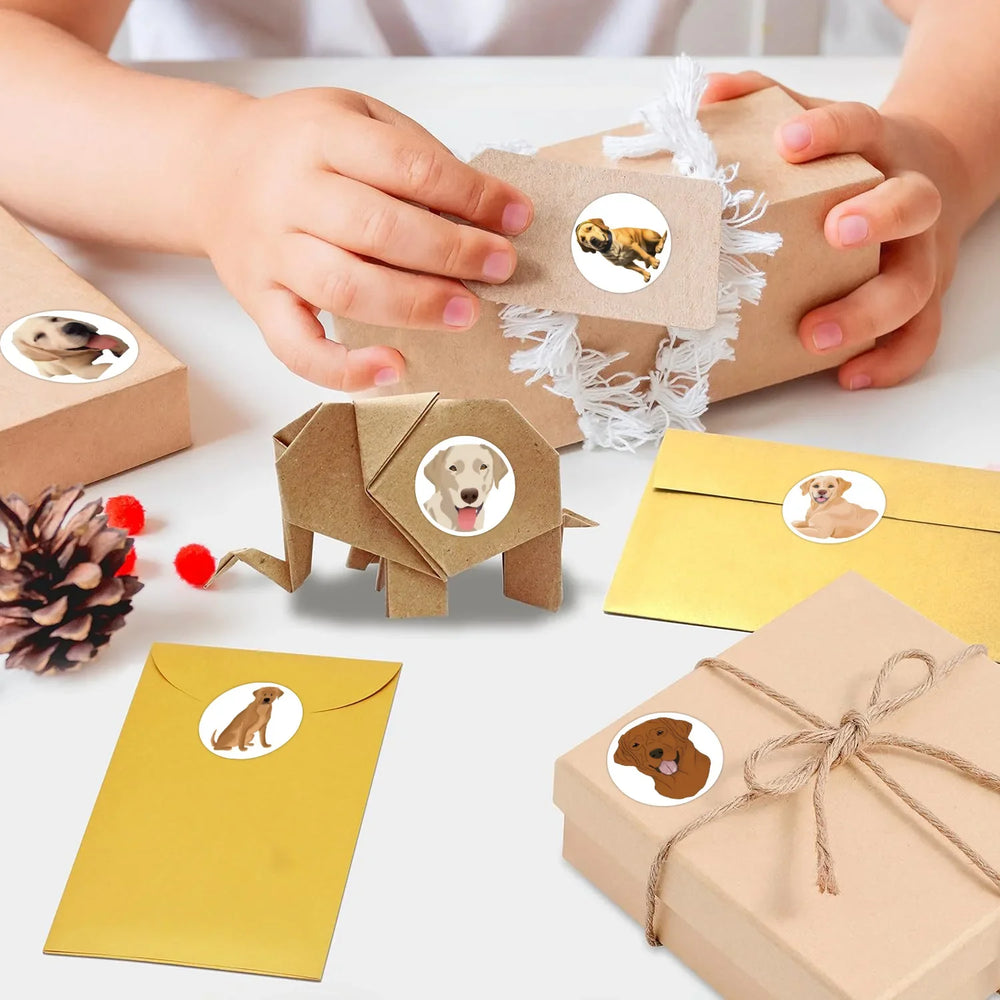 100-500pcs 1inch Animal Dog Stickers Roll for Envelope Praise Reward Student Label Stationery Seal Lable Child Toy Gift (ONLINE ORDER ONLY)