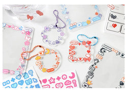 Korea Ins Cute Pixel Dialog Series Decorative Sticker Hand Account Idol Card DIY Material Sticker Personalized Kawaii Stationery (ONLINE ORDER ONLY)