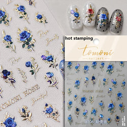Retro Rose Gold Photo Frame Dried Flower Delicate Totem 3D Self Adhesive Nail Art Stickers 5D Shiny Rhinestone Manicure Decals (ONLINE ORDER ONLY)