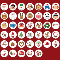 100-500pcs Merry Christmas Holiday Decoration Sticker 2.5cm Party Gift Baking Seal Sticker Invitation Letter Envelope Sticker (ONLINE ORDER ONLY)