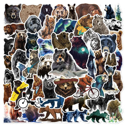 10/50PCS Bear Sticker Aesthetic Kids Toys Cartoon Brown Bear Animal Notebook Laptop Car Scrapbooking Cool Gadgets (ONLINE ORDER ONLY)