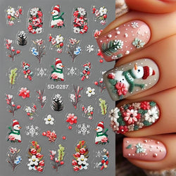 Painting Purple Flower Nail Sticker Daisy Wildflowers Butterfly Gradient Design Decal Geometry Line Charm Foils Manicure Sliders (ONLINE ORDER ONLY)