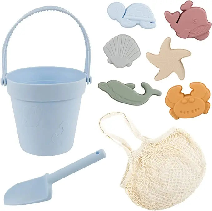 Silicone Beach Toys with Bucket, Shovel and Molds (ONLINE ORDER ONLY)