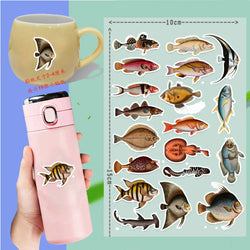 10/50Pcs Sea Fishes Animal Stickers Ocean World Plants Coral Jellyfish Cute Cartoon Waterproof Sticker Kids DIY Scrapbook Decals (ONLINE ORDER ONLY)