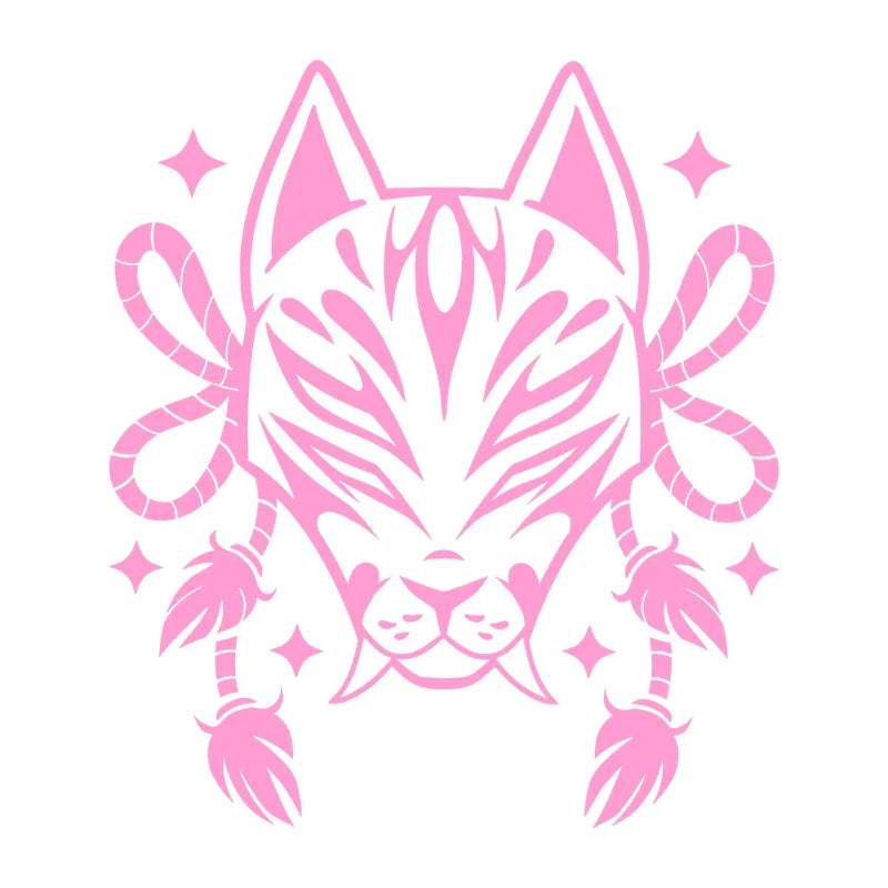A Nine Tailed Fox Mask Car Sticker for  Window Door Motorcycle Sticker External Accessories Die Cutting Waterproof Vinyl Decals (ONLINE ORDER ONLY)