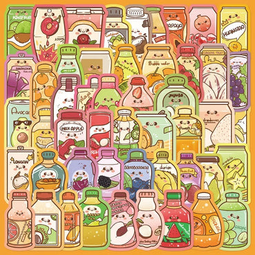 50pcs Summer Drink Graffiti Stickers for Helmet, Wall, DIY Decoration (ONLINE ORDER ONLY)