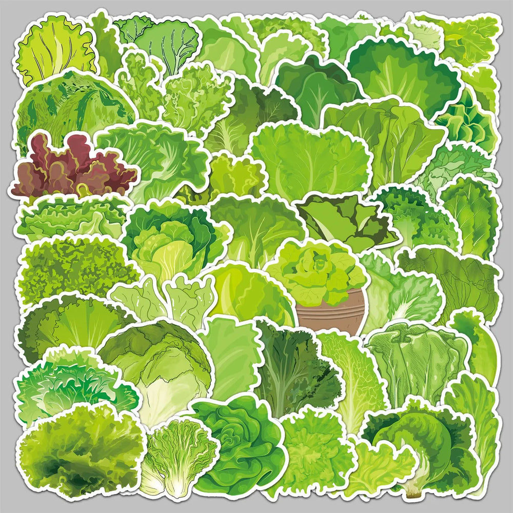 50pcs Green Vegetable Graffiti Stickers for Helmet, Wall, DIY Decoration (ONLINE ORDER ONLY)