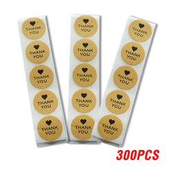 100-500pcs Round Natural Kraft Handmade Stickers Scrapbooking For Package Adhesive Thank You Sticker Seal Labels Stationery (ONLINE ORDER ONLY)