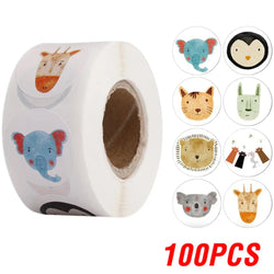 100-500pcs Round Cartoon Sticker 1Inch Thank You Stickers for Gift Cards Envelope Paper Scrapbook Sealing Label (ONLINE ORDER ONLY)