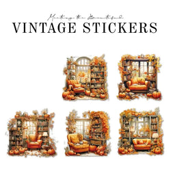 6Style 10pcs/pack Retro Sticker Pack Creative Study Garden Courtyard Handbook DIY Material Decoration Sticker (Online Order Only)