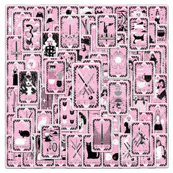 Black Pink Tarot Stickers 10/30/78pcs Cartoon Decals for Kids DIY Fridge Phone Laptop Suitcase Decoration (Online Order Only)
