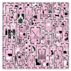 Black Pink Tarot Stickers 10/30/78pcs Cartoon Decals for Kids DIY Fridge Phone Laptop Suitcase Decoration (Online Order Only)