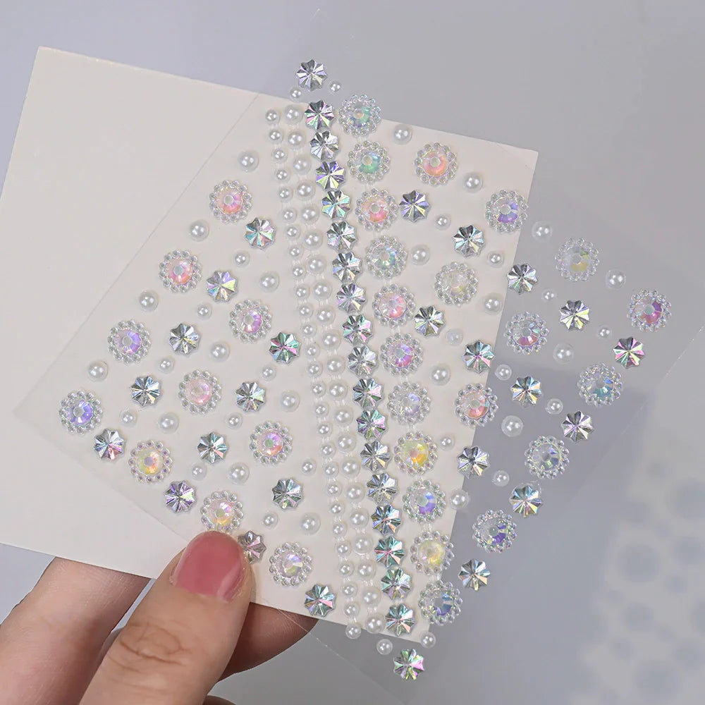 1pc Star-Shaped Rhinestone Sticker Sparkling Acrylic Rhinestone Face Decals Butterfly & Floral Designs for Party/Stage/Festivals (ONLINE ORDER ONLY)