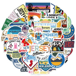Cartoon New Jersey Stickers 10/30/50Pcs for Suitcase, Skateboard, Laptop, Luggage, Fridge, Phone, Car, DIY Decals (ONLINE ORDER ONLY)