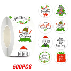 100-500pcs Merry Christmas Gift Box Decoration Seal Sticker Home Party Supplies Envelope Label Scrapbook Stickers (ONLINE ORDER ONLY)