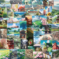 Anime Landscape Stickers 10/30/60pcs Waterproof Decals for Laptop, Phone, Notebook, Motorcycle, Fridge, Kids Toy (Online Order Only)