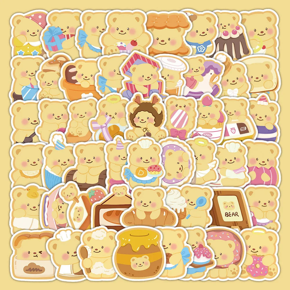 Butter Bear Cartoon Stickers for Fridge, Laptop, Luggage, Skateboard - 10/30/50/100PCS (ONLINE ORDER ONLY)