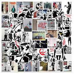 Banksy Graffiti Stickers Decal Pack for Luggage, Laptop, Skateboard, Motorcycle, Phone, Car, Bike, Kid Toy (Online Order Only)