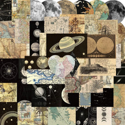 10/50PCS Vintage Planet World Map Stickers Graffiti Waterproof DIY Skateboard Luggage Phone Guitar Laptop Classic Toy Sticker (Online Order Only)