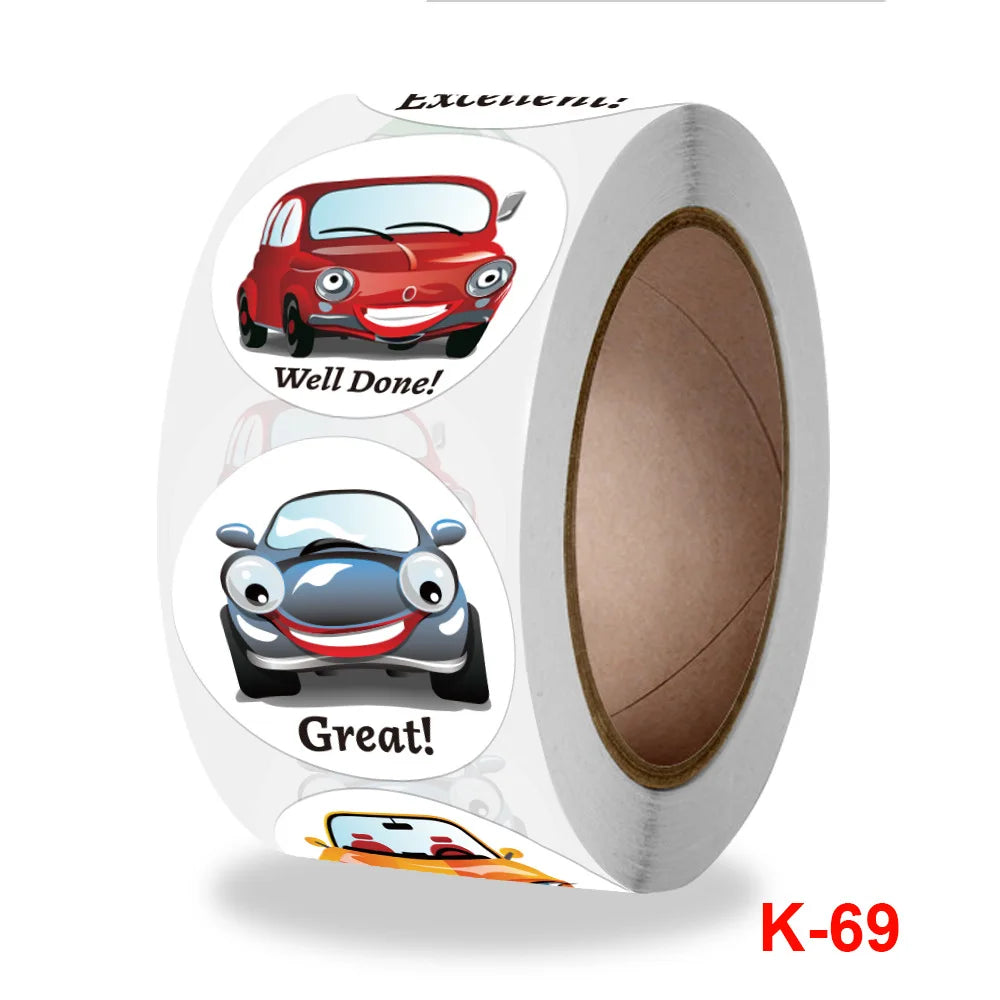 500pc/1lot Stickers for Children Kids Cartoon Car Truck Pattern Stickers Cute Toy Game Sticker DIY Gift Sealing Label Decoration (ONLINE ORDER ONLY)