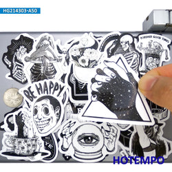 50Pieces Funny Gothic Art Graffiti Demon Death Devil Skull Stickers for Phone Motorcycle Car Bike Skateboard Laptop Sticker Toys (Online Order Only)