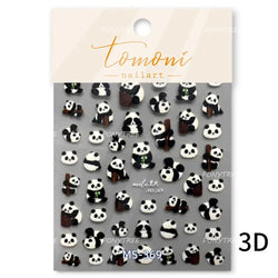 Panda Bamboo Butterfly Pattern Totem Figure Peony Flower Love Heart Adhesive Nail Art Stickers Embroidery Pearl Manicure Decals (ONLINE ORDER ONLY)