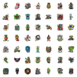 10/30/50PCS Funny Horror Liquid Monster Stickers Cool Graffiti Decoration DIY Skateboard Scrapbook Phone Laptop Car Decals Toys (ONLINE ORDER ONLY)
