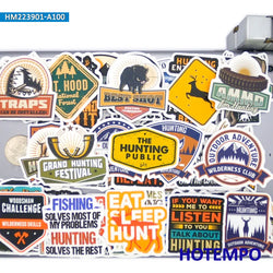 20/30/50/100Pieces Go Hunting Style Decals Wilderness Explore Outdoor Travel Stickers for Luggage Scrapbook Phone Laptop Sticker (ONLINE ORDER ONLY)