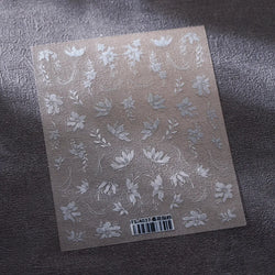 Pure White Lily Petals Flower Butterfly Branch Leaves Line Minimalist Self Adhesive Nail Art Decorations Sticker Manicure Decals (ONLINE ORDER ONLY)
