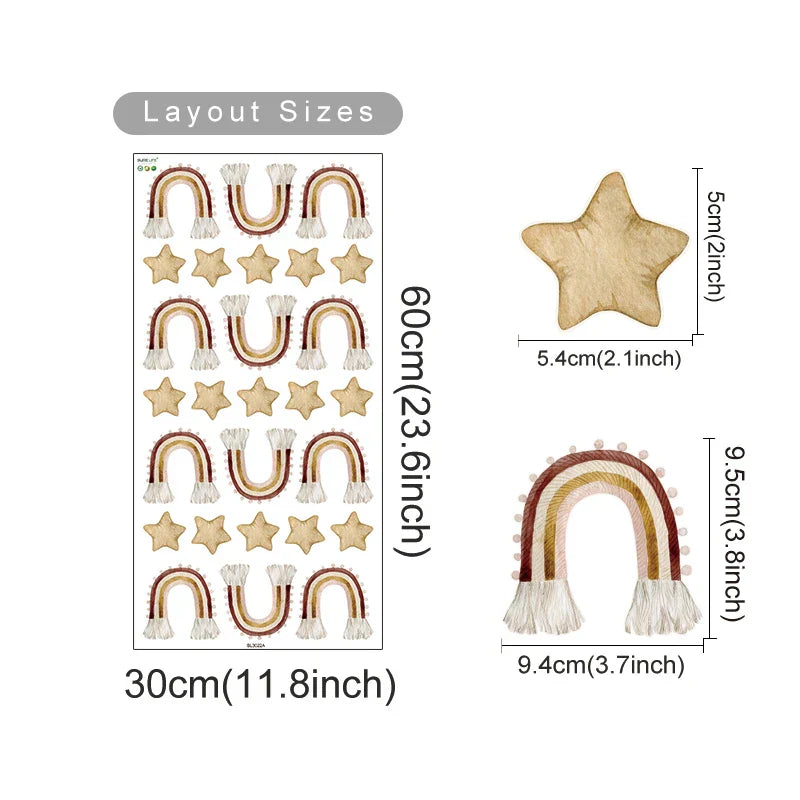 Boho Rainbow Stars Wall Sticker for Nursery Decor (ONLINE ORDER ONLY)
